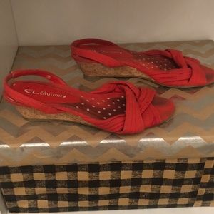 Chinese laundry red sling back espadrilles